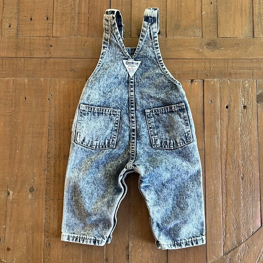 Oshkosh vintage acid wash denim overalls